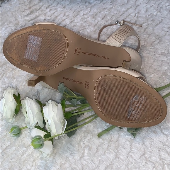 French Connection beige ankle strap 3.5 inch heel - Picture 7 of 8